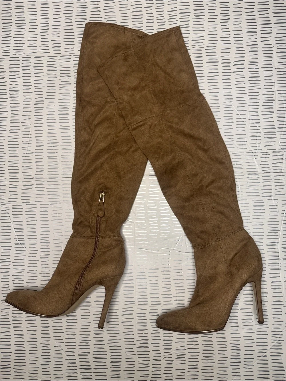 Knee-High Stiletto Boots in Brown